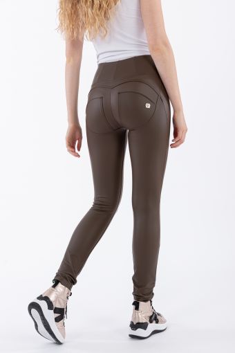 High waist skinny WR.UP® shaping trousers in faux leather