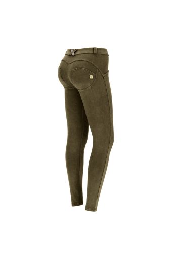 Acid-wash WR.UP® shaping trousers in eco-friendly fabric
