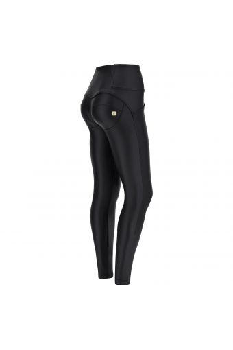 WR.UP® skinny push up faux leather trousers with high waist and buttons