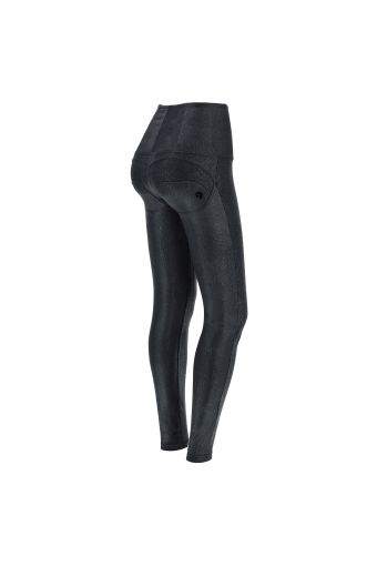 WR.UP® superskinny trousers with snake-skin faux leather and high waist