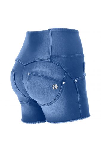 WR.UP® high waist fringed push up shuttle-woven eco-friendly denim shorts