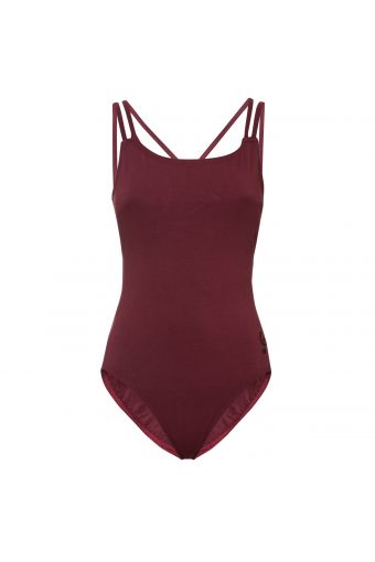 Leotard with crossed straps