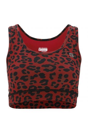 Animal print sports bra in breathable fabric