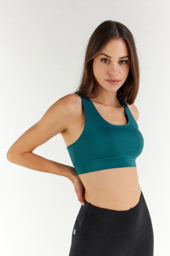 Breathable fabric sports bra with a FREDDY print at the back