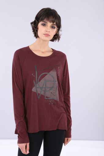 Regular fit jersey t-shirt with long raglan sleeves with print
