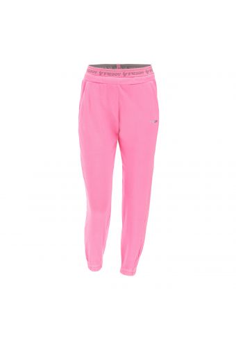 Joggers with logo-printed elastic, in lightly fluorescent fleece