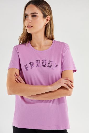 Comfort-fit FREDDY TRAINING t-shirt with a paisley print