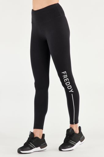 Ankle-length SuperFit leggings with a FREDDY print on one leg
