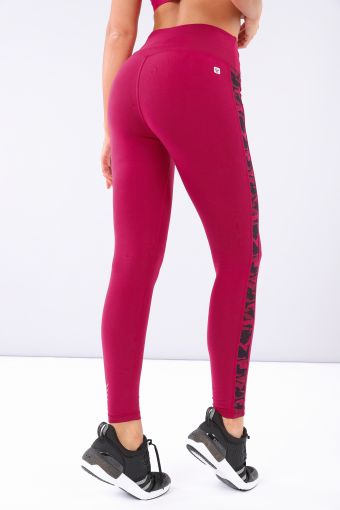 Women’s ankle-length athletic leggings with lateral camouflage inserts