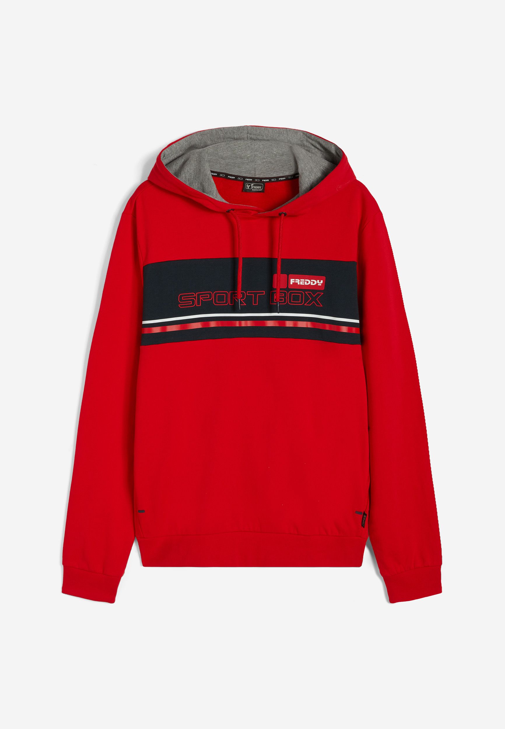 Chest stripe shop logo hooded sweatshirt