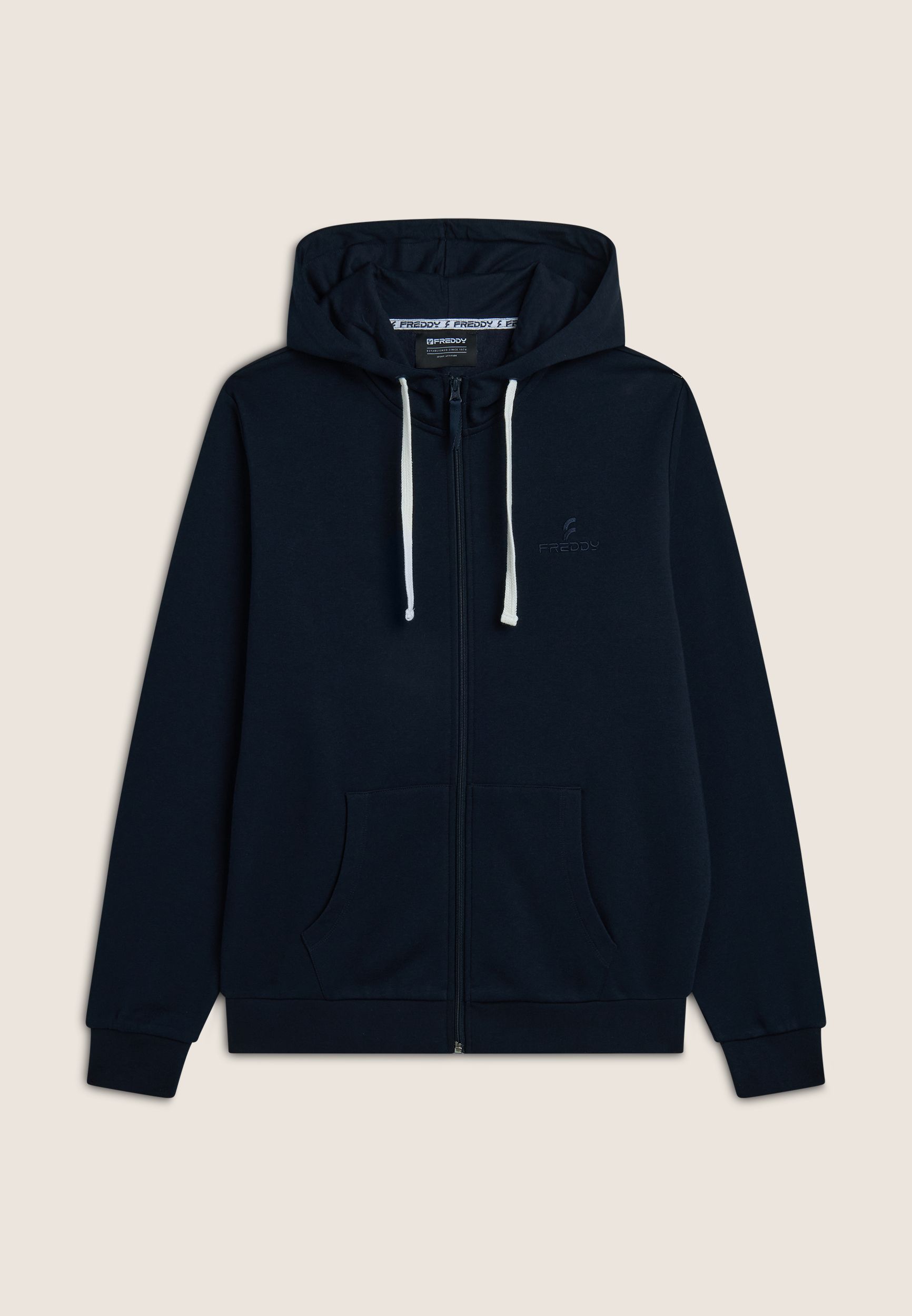 Men s Zip Hoodie with Pouch Pockets Freddy Official Store
