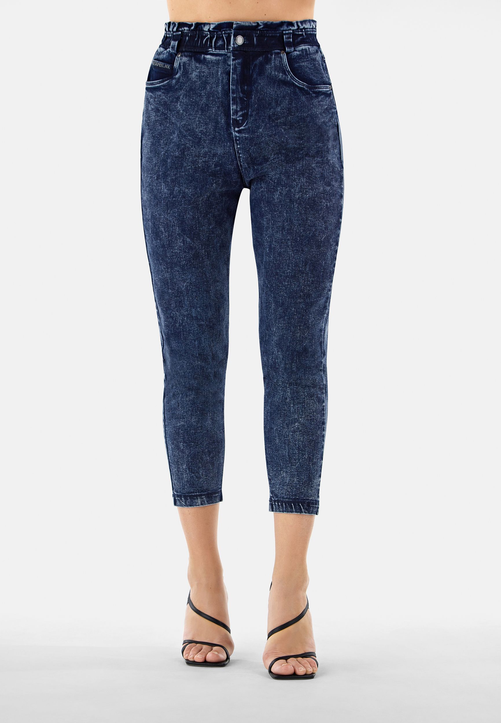 Black acid top wash jeans womens