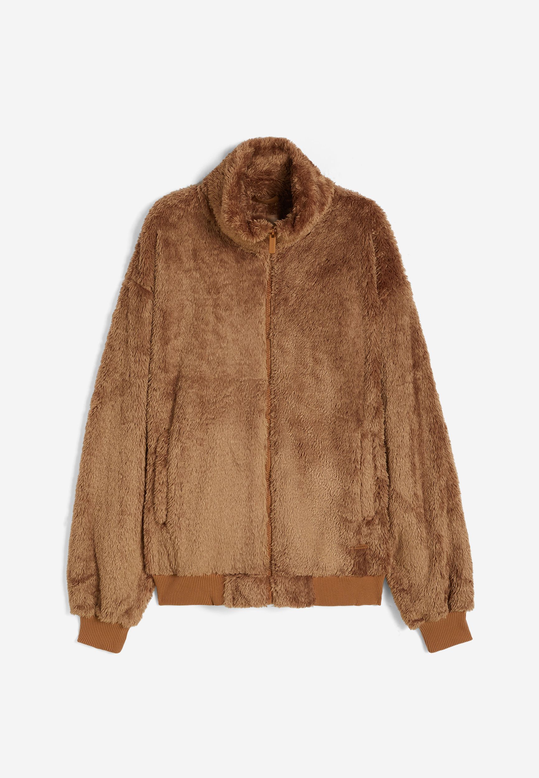 Zara brown 2025 faux fur jacket