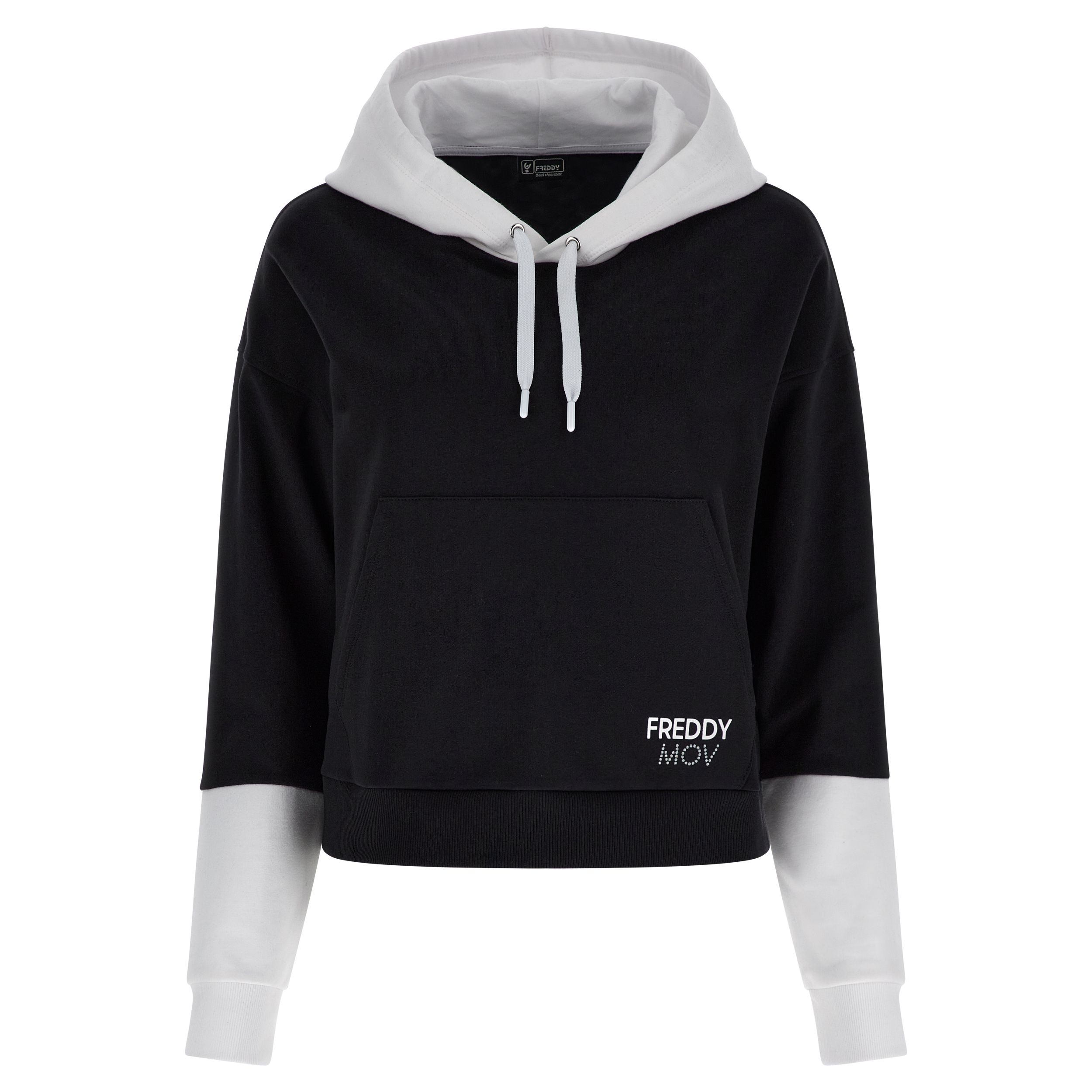 Felpa nera deals corta con cappuccio