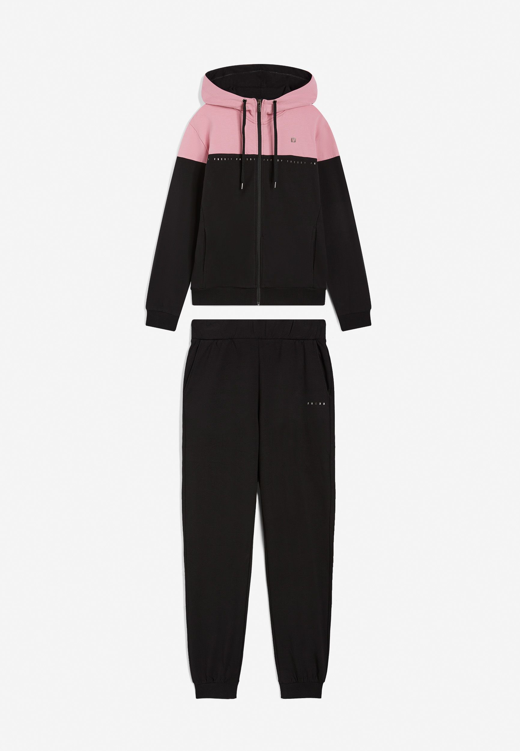 Brushed fleece track suit with a zip hoodie