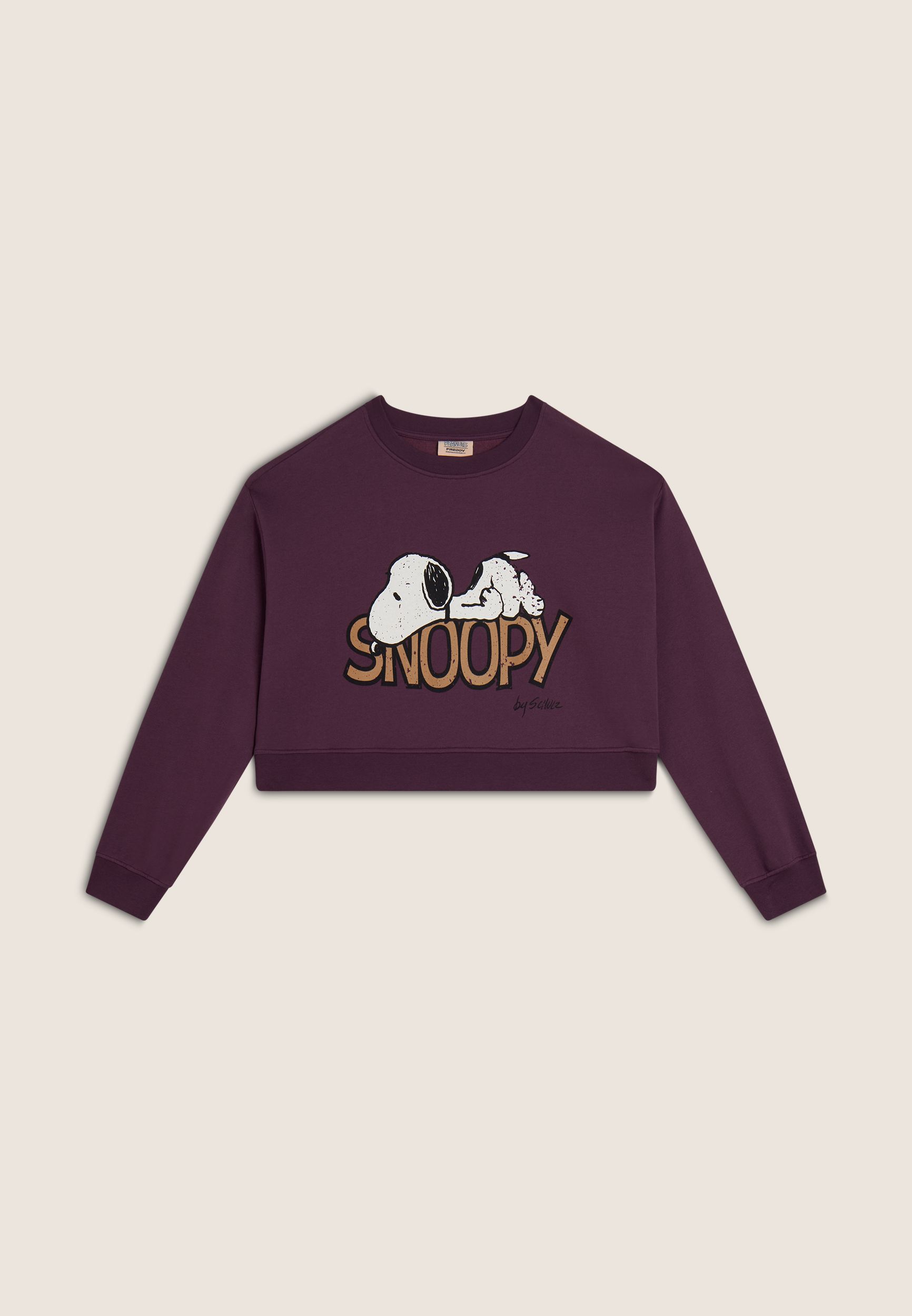 Felpa donna corta comfort fit con grande stampa Snoopy Freddy Official Store