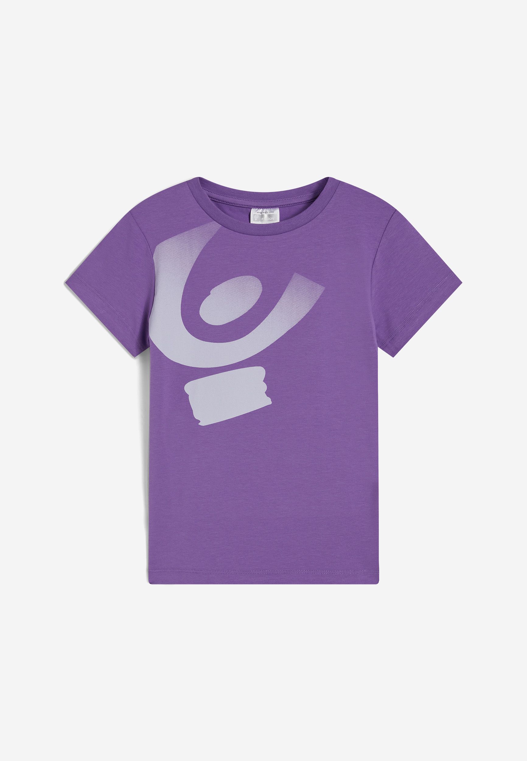 T shirt bambina in cotone con maxi logo d grad Freddy Official