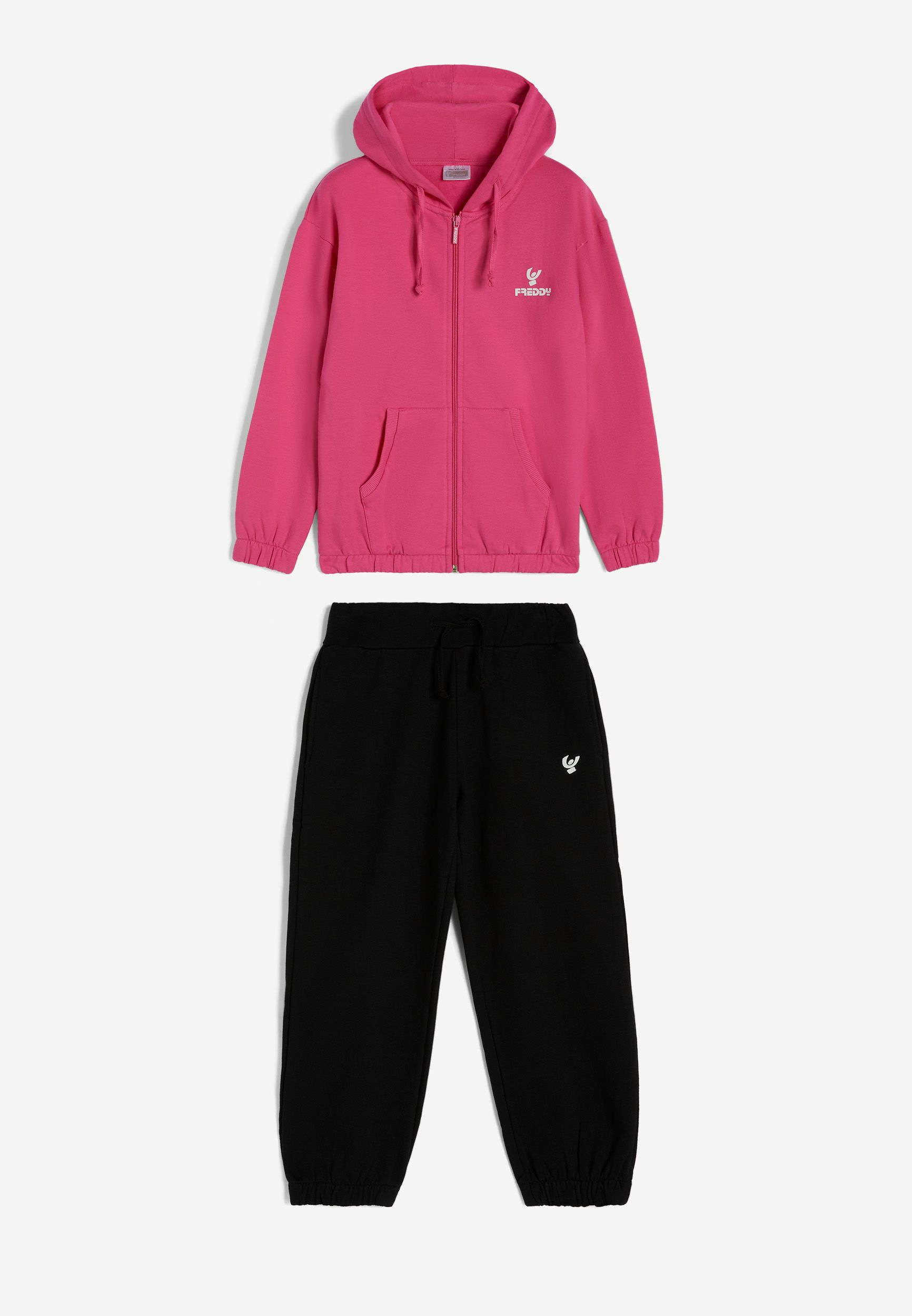 Tuta bicolore full zip con cappuccio e bordi elastici Freddy