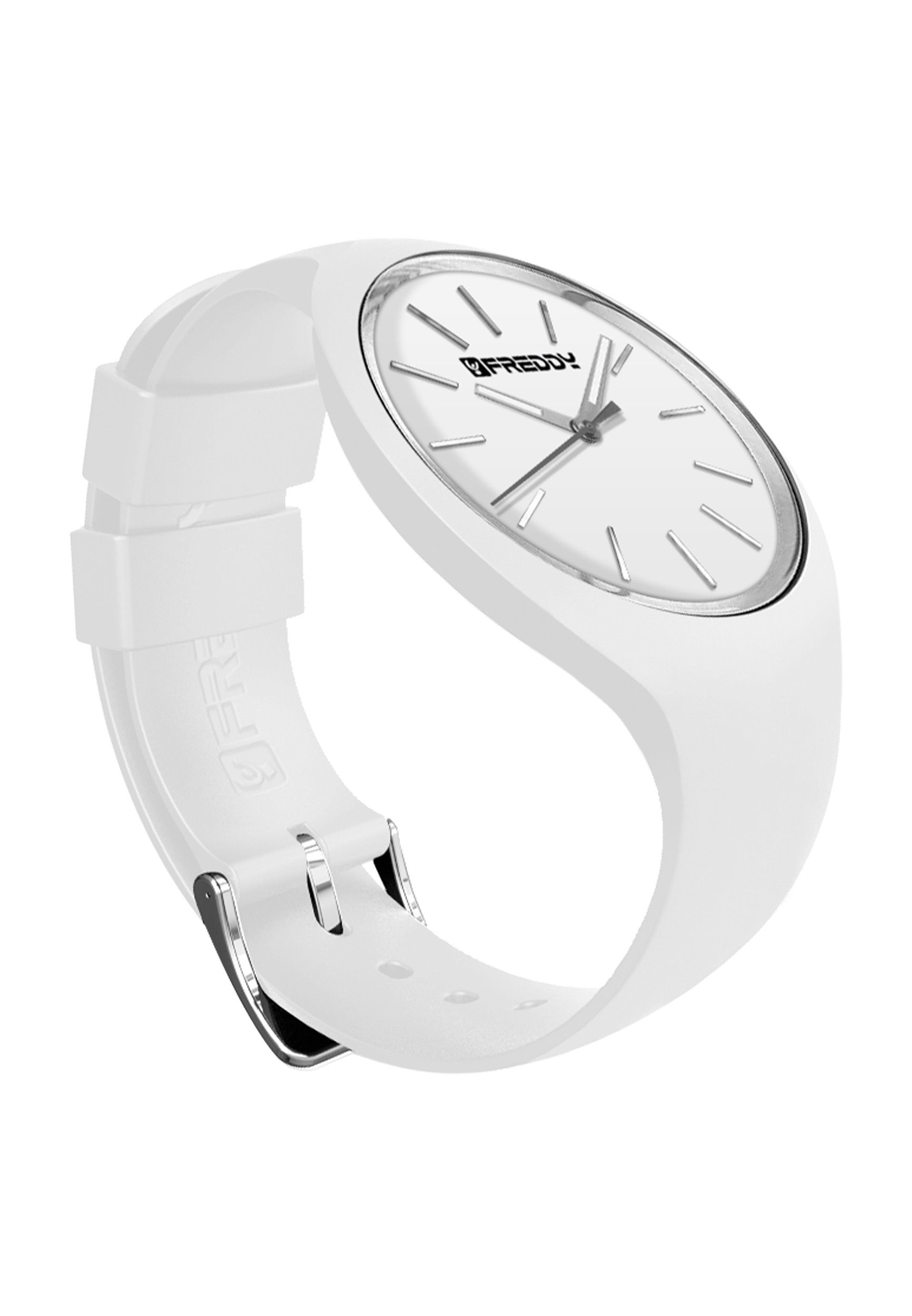Orologio donna cinturino silicone bianco e dettagli argento Freddy Official Store