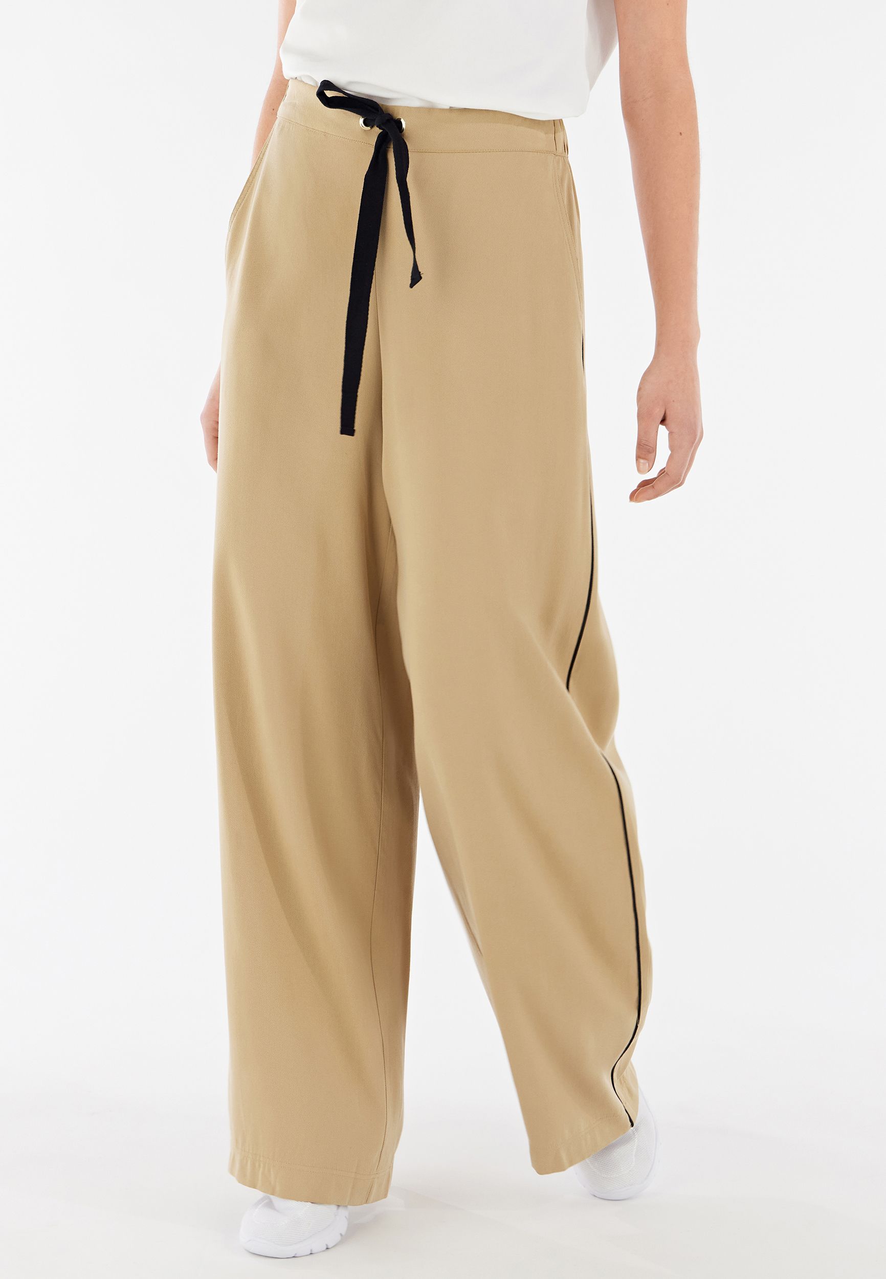 Khaki palazzo trousers store