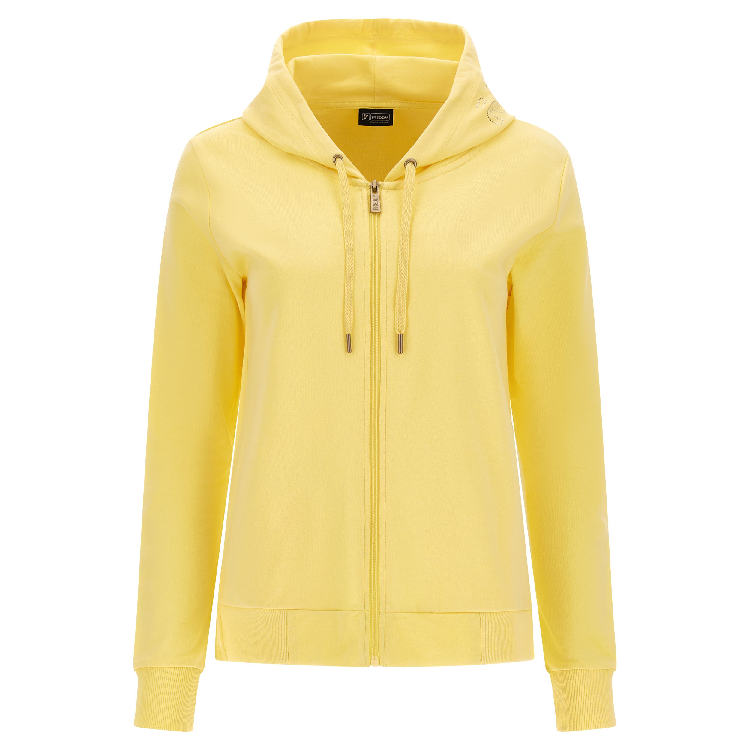 Full zip sweatshirt hood with Freddy logo in gold micro polka