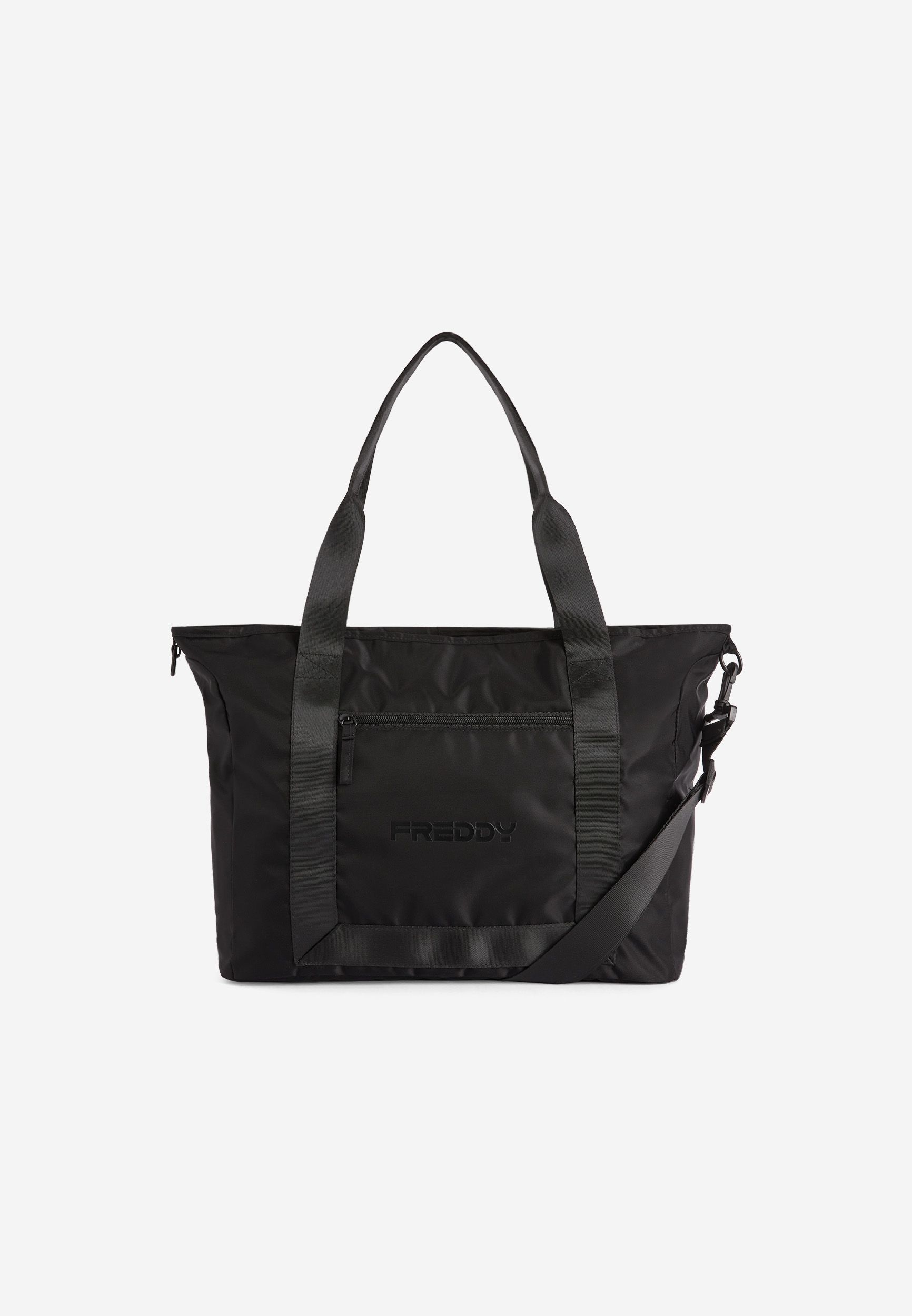 Nylon tote with clearance crossbody strap