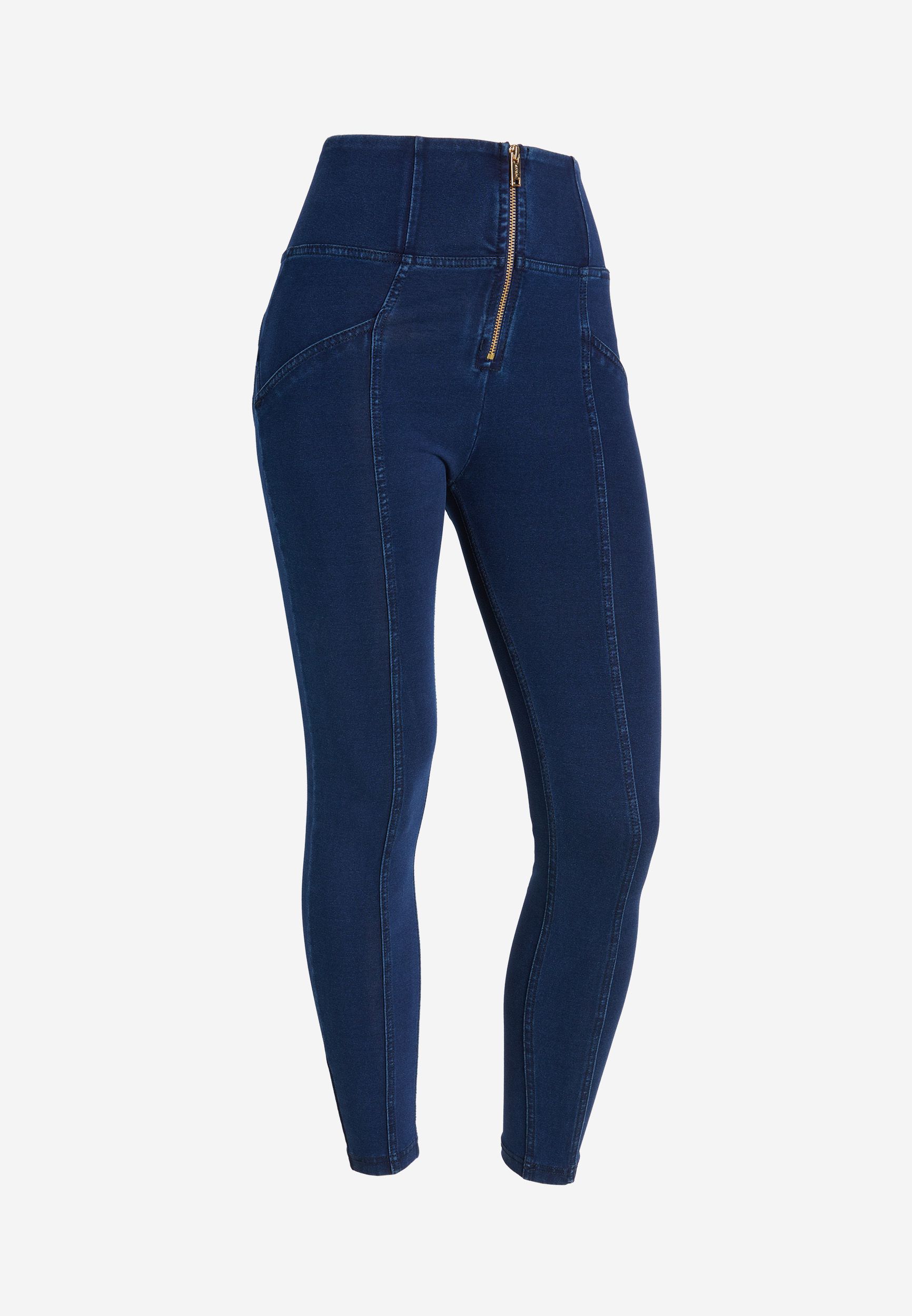High-waist WR.UP® shaping jeggings with a zip and central seams