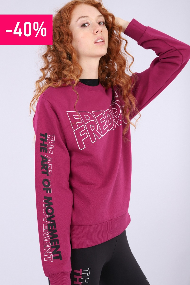 Sudadera comfort con aberturas en el bajo y gráficos en contraste