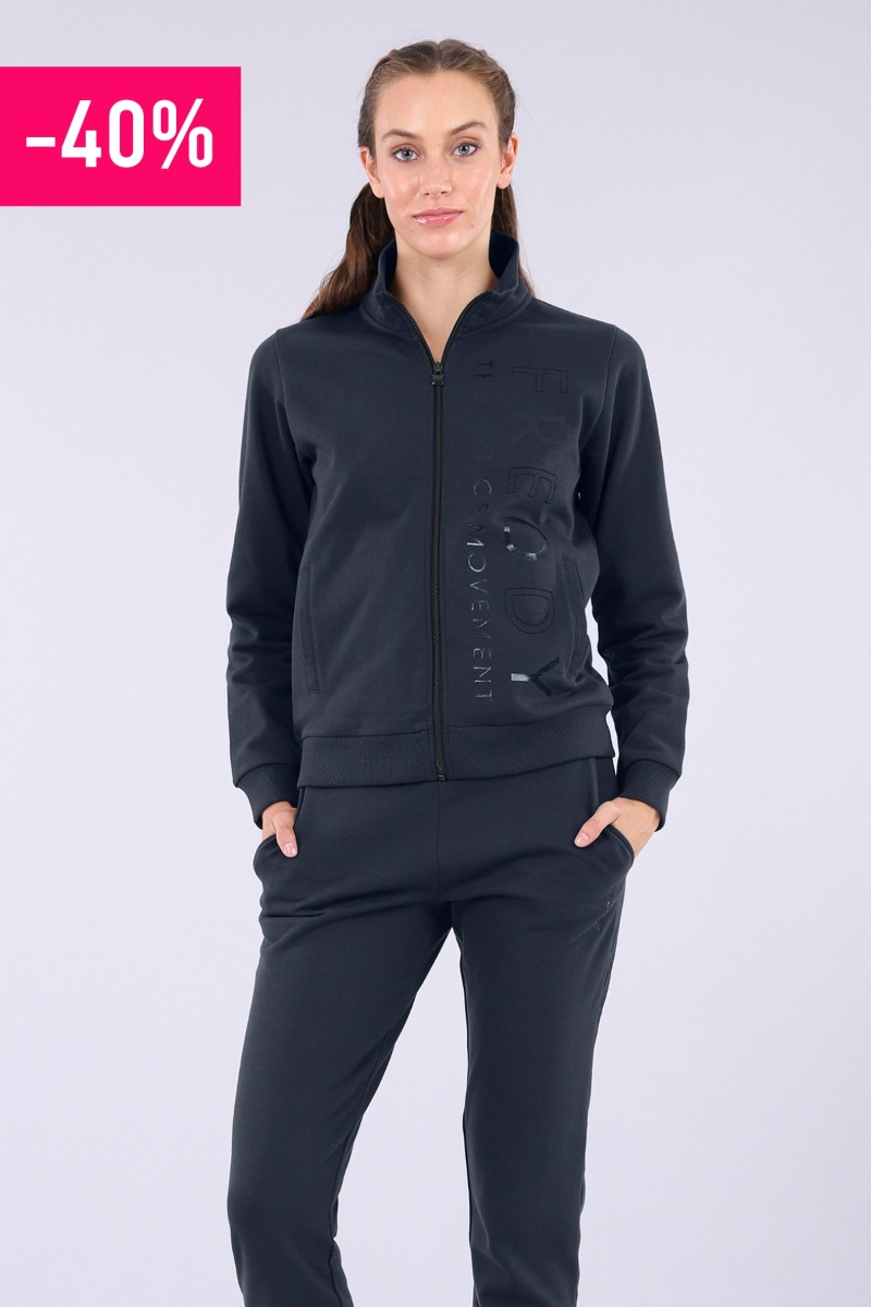 Regular fit tracksuit in fleece with toned color print