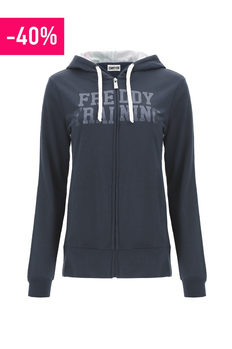 Sudadera con capucha entretelada floral y estampado de glitter