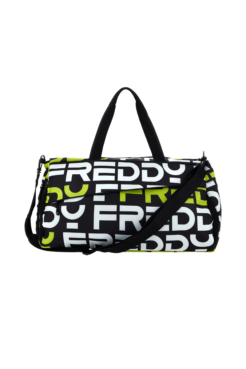 Borsa da palestra in nylon con maxi logo FREDDY ripetuto