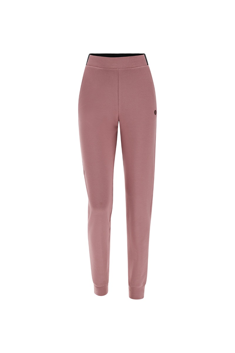 Pantaloni sportivi con vita posteriore con righe lurex