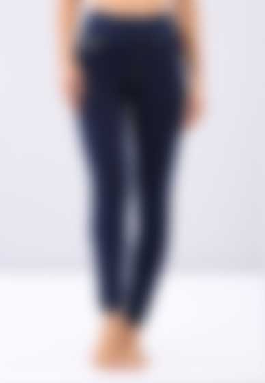 N.O.W.® Pants, pantaloni in jersey denim vita risvoltabile